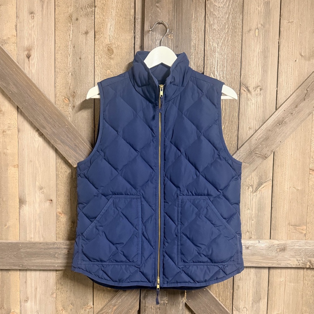 J. Crew Navy Quilted Vest